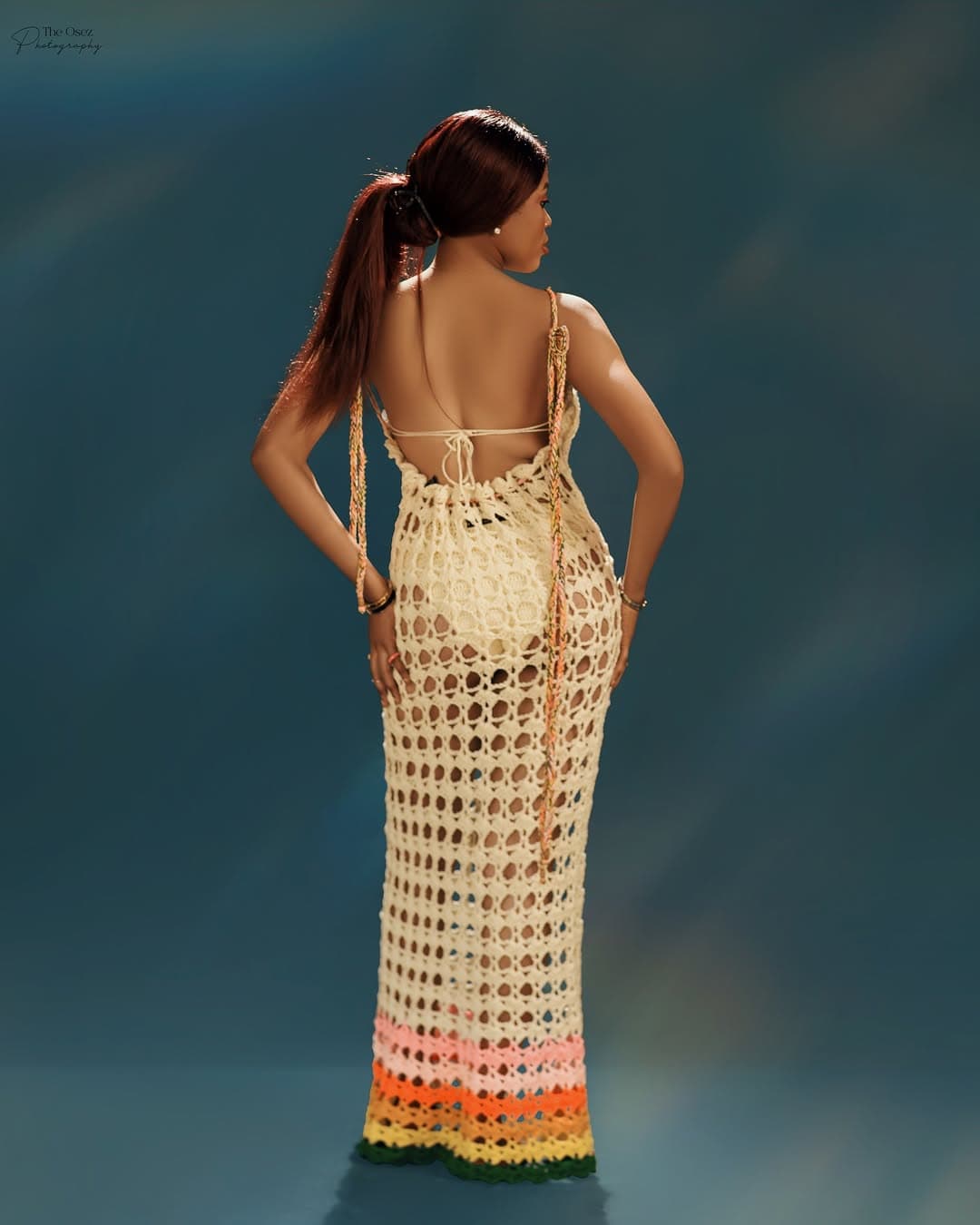 Sunset ombré crochet dress